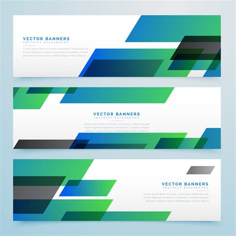 Modern Geometric Banners And Headers Set Kostenlose Vektor Kunst