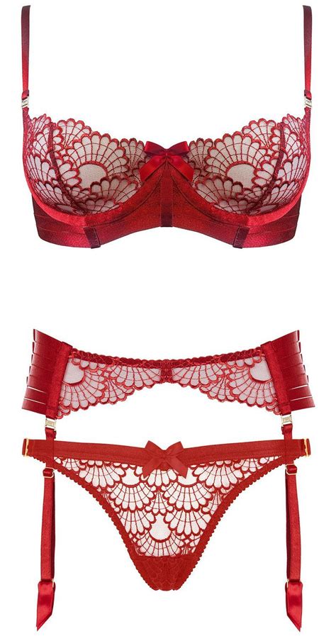 Bordelle Sensu In Red Embroidered Tulle Fw2016 17 Collection Red Lingerie Pretty Lingerie