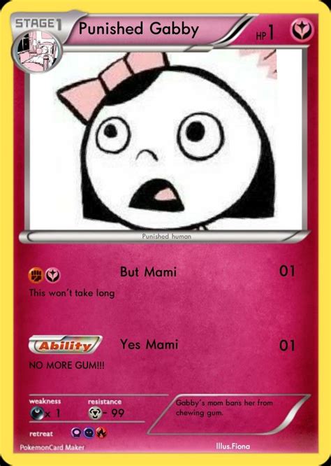Gabby Trading Card Girl Memes Chewing Gum Gabby