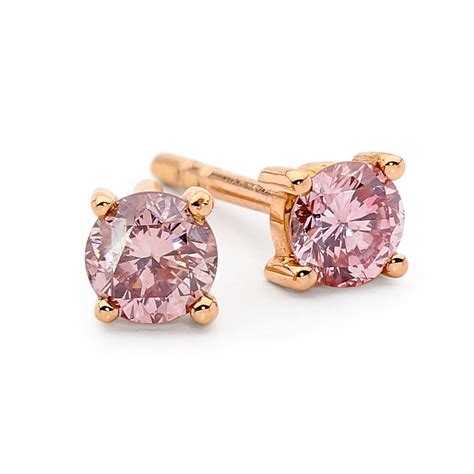 Pink Diamond Stud Earrings Linneys Jewellery