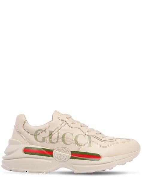 Rhyton Gucci Print Leather Sneakers The Fashionisto