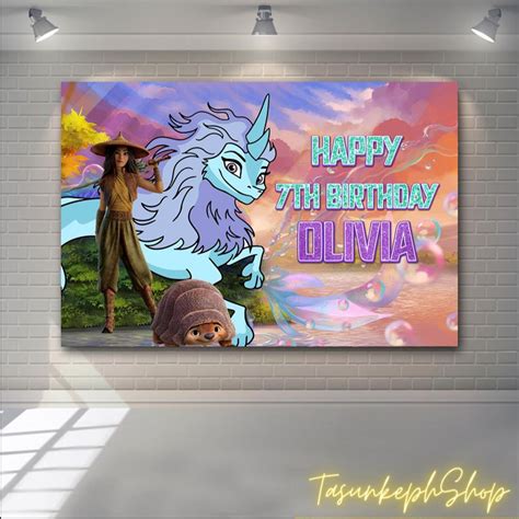 Printable Raya And The Last Dragon Birthday Backdrop Raya And Etsy