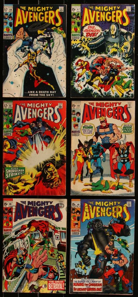 5d0458 Lot Of 6 Avengers Between 64 69 Marvel Comic