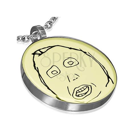 Stainless Steel Meme Face Pendant Herp Derp Jewelry Eshop