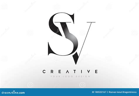 Sv Sv Letter Design Logo Logotype Icon Concept With Serif Font And