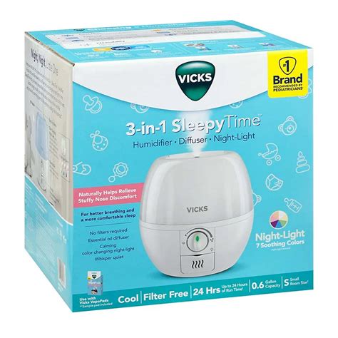 Vicks 3 In 1 Sleepy Time Humidifier Shop Medicines And Treatments At H E B