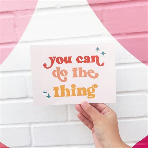 You Can Do The Thing Postcard Greeting Card Encouragement Etsy