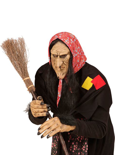 Adults Wrinkled Witch Mask With Hair