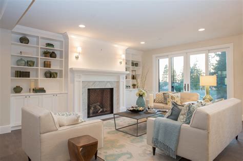 The living room is the hub of the family home, a space for relaxing and sharing. Clyde Hill Modern Farm House - Farmhouse - Living Room ...