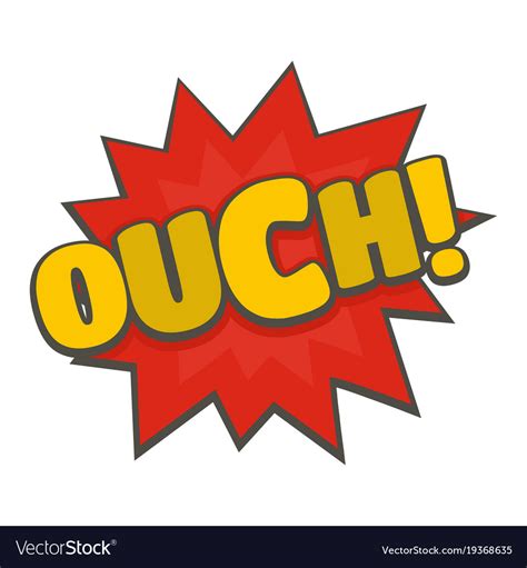 Comic Boom Ouch Icon Flat Style Royalty Free Vector Image