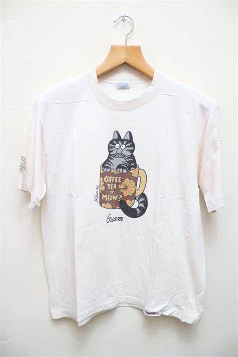 Vintage Kliban Funny Cat Coffee Tea Or Meow Crazy Shirt Hawaii Island