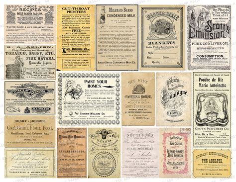 Vintage Ephemera Printable Ephemera Junk Journal Collage Sheet