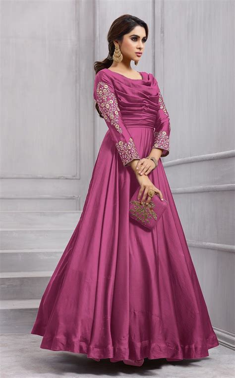 Pink Silk Designer Gown 618465 Womens Fashion Dresses Gowns Dresses