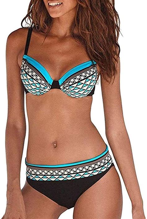 Saoye Fashion Bikini Damen Set Push Up High Waist Zweiteilige Bikinis Oberteil Fiesta Kleidung