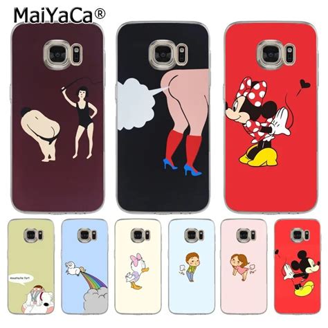 Maiyaca Fashion Funny Sexy Girl Cartoon Butt Fart Coque Phone Case For Samsung S5 S6 S7 Edge S8