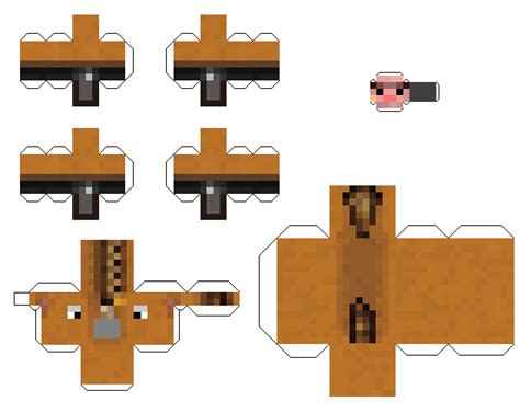 Papercraft Horse Chestnut With Whitefield Minecraft H