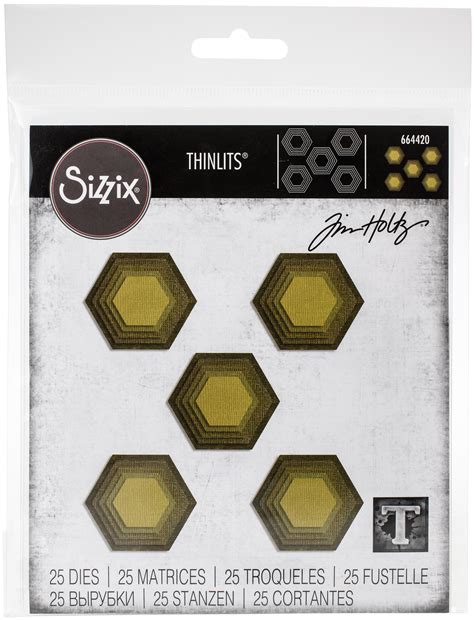 Sizzix Thinlits Dies By Tim Holtz Stacked Tiles Hexagons 630454261063