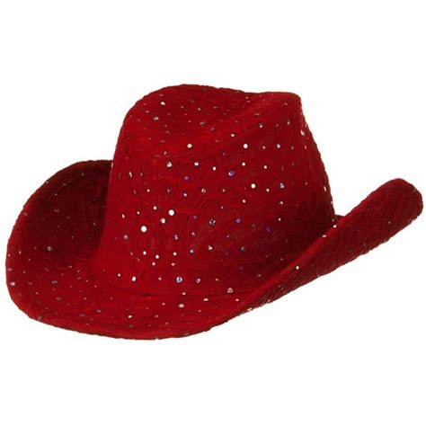 Glitter Cowboy Hat Red Cl196uec0w6