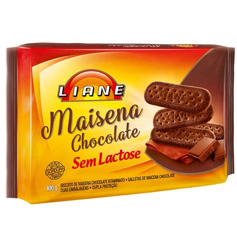 BISCOITO MAISENA CHOCOLATE Liane 400g SEM LACTOSE Sem Proteína do