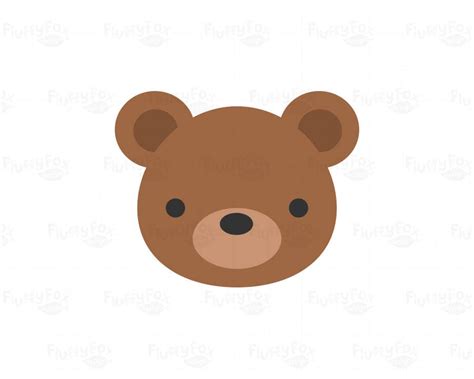 Teddy Bear Clipart Teddy Bears Clip Art Cute Cartoon Face Etsy