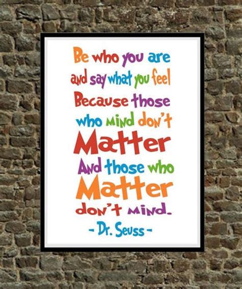 Dr Seuss Print Quote Be Who You Are And Say What By Pixiepaperstl