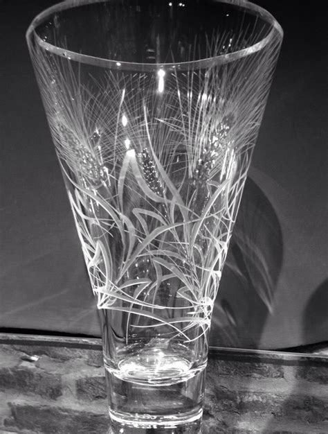Hand Engraved Crystal Vase By And Cristalli Varisco Engraved Crystal