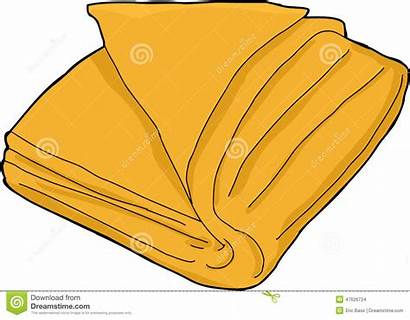 Towel Cartoon Orange Folded Isolated