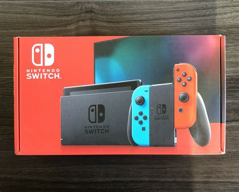 Brand New Nintendo Switch V2 Neon Purple And Neon Blue Joy Con Console