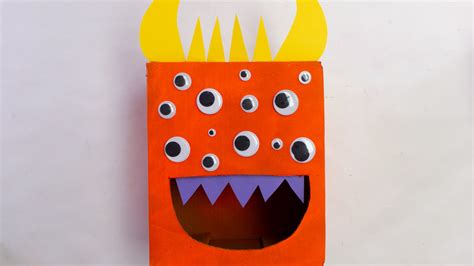 Diy Cardboard Box Monster Trick Or Treat Station Craft Box Girls