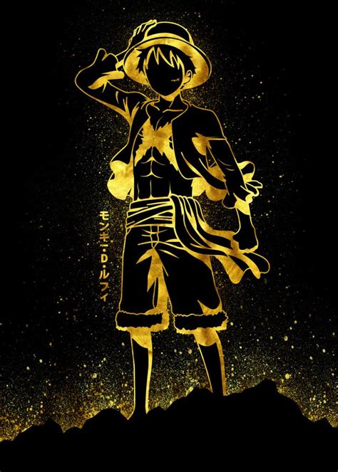 Golden Luffy Poster By Eternal Art Displate One Piece Wallpaper