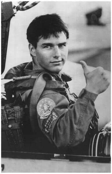 Top Gun Movie Poster Bandw 80s Classic 24x36 Size Tom Cruise Thumbs