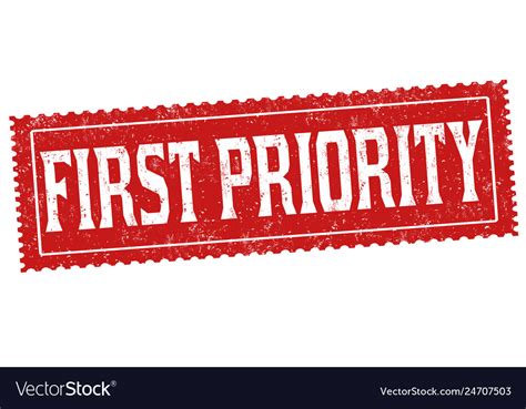 First Priority Sign Or Stamp Royalty Free Vector Image