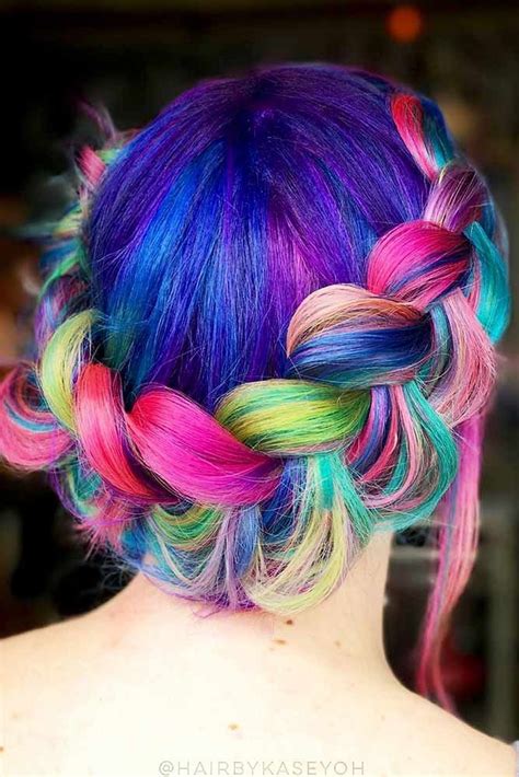Awesome 35 Inspiring Rainbow Hairstyles Ideas Hair Styles Rainbow