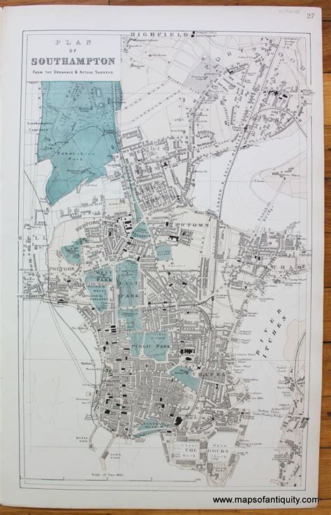 1890 Plan Of Southampton Antique Southampton Map Southampton