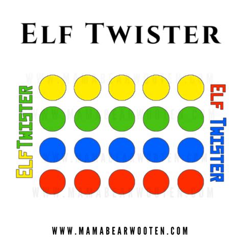Elf Twister Printable