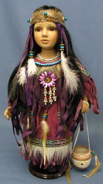 Indian Porcelain Doll Recd As A T From Trip To Cherokee Indian