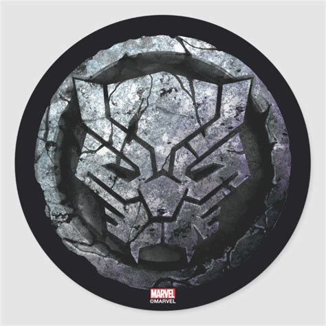 Avengers Classics Black Panther Stone Emblem Classic Round Sticker