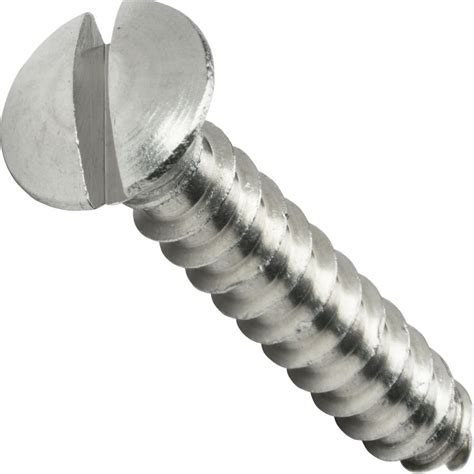6 X 34 Slotted Oval Head Sheet Metal Screws Stainless