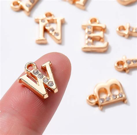 26 Alphabet Letters Set 1 Loop Gold Plated Letter Charms W Etsy