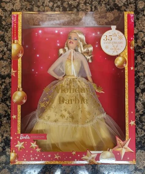 Holiday Barbie Doll Blonde Seasonal Collector Golden Gown Hjx Signature Picclick