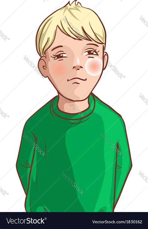 Teenager Cartoon Boy With Blond Hair Royalty Free Vector