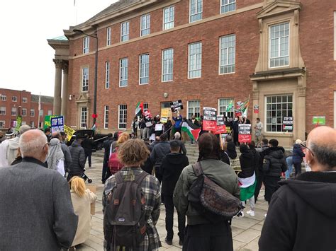 Peaceful Protesters Gather In Derby For Free Palestine Demo