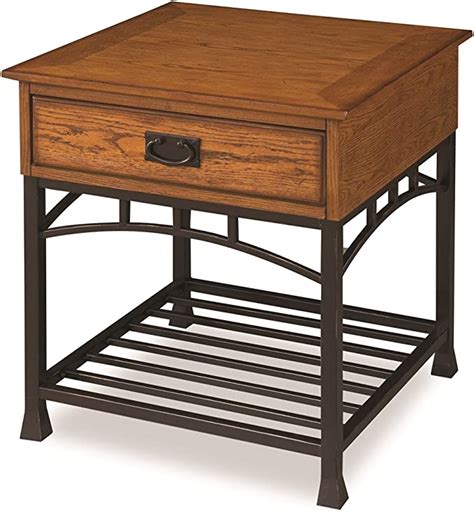 Modern Craftsman Distressed Oak End Table By Home Styles