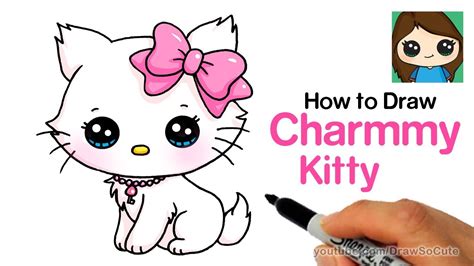 Learn How To Draw A Drawing Cute Kitty With Cute Eyes And Ears