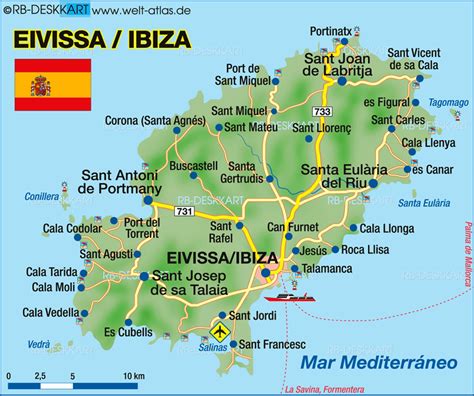 Map Of Ibiza Eivissa Island Island In Spain Welt Atlasde