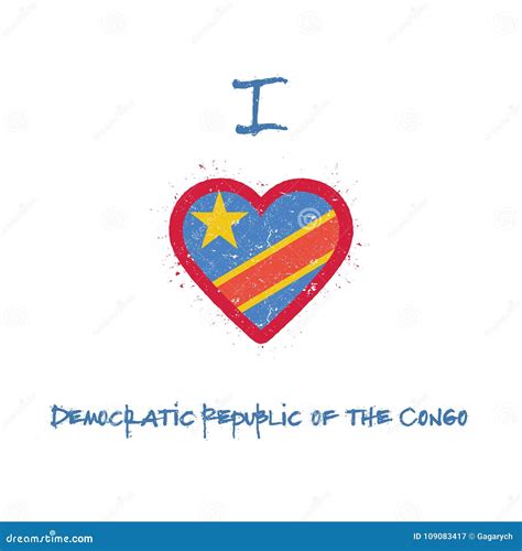 I Love Congo The Democratic Republic Of The Stock Vector