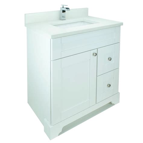 Lukx Bold Damian 24 Inch Vanity In White Right Side Drawers With Silk