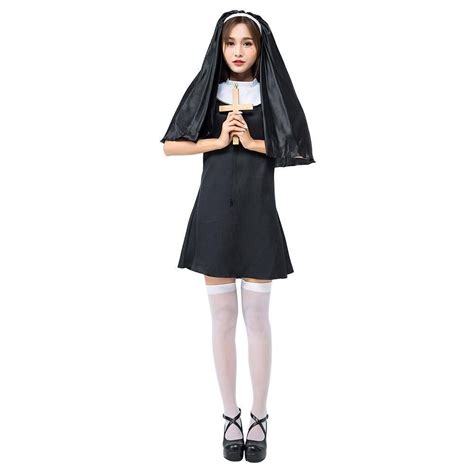 Women Nuns Costumes Sexy Nuns Costume Religion Uniform Halloween Costume Cosplay Outfits