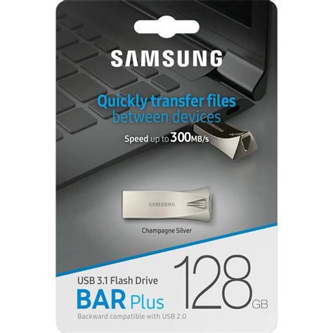 Samsung Bar Plus 128 Gb Usb 31 Type A Flash Drive Champagne Silver