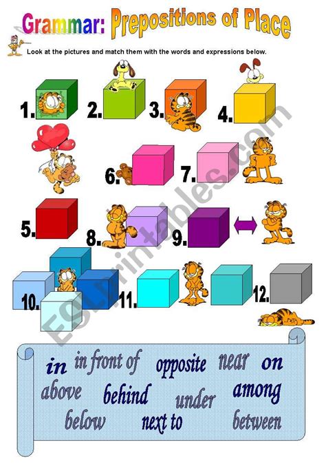 Prepositions Of Place Worksheet Free Esl Printable Prepositions Of